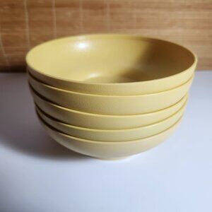 Tupperware Cereal Bowls Harvest Gold Yellow 6" Vintage Lot of 5 # 890 Canada